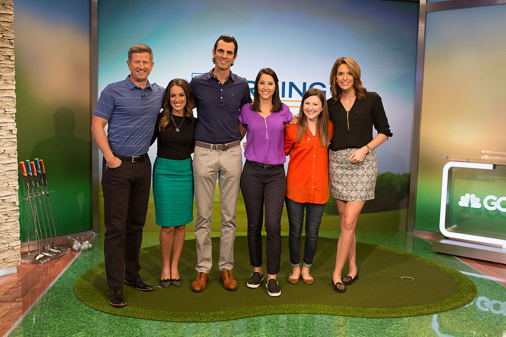 Brittany and Jordan with Golf Channel Morning Drive crew.