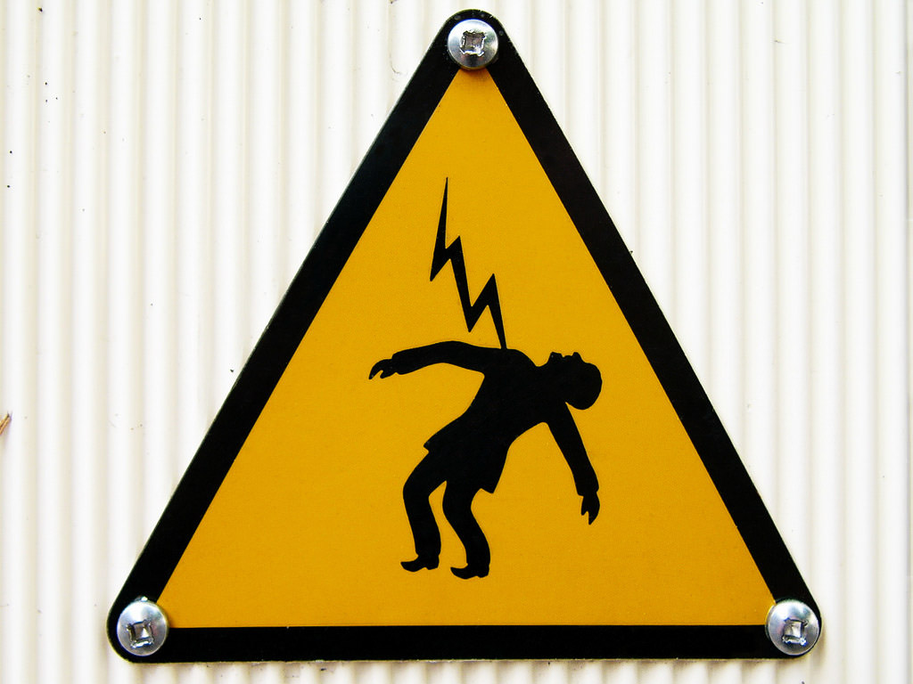 Electric voltage sign.