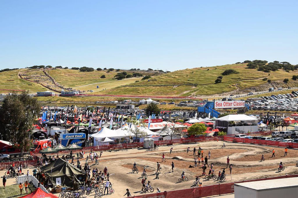 Overhead of the landscape and crowds at Sea Otter Classic
